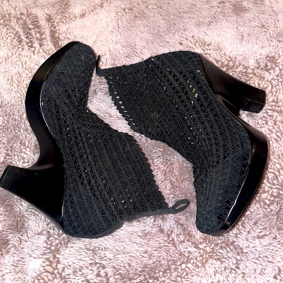 SMA Shoes, Slip on Platform Ankle Boots, woven stretch fabric - Picture 4 of 14